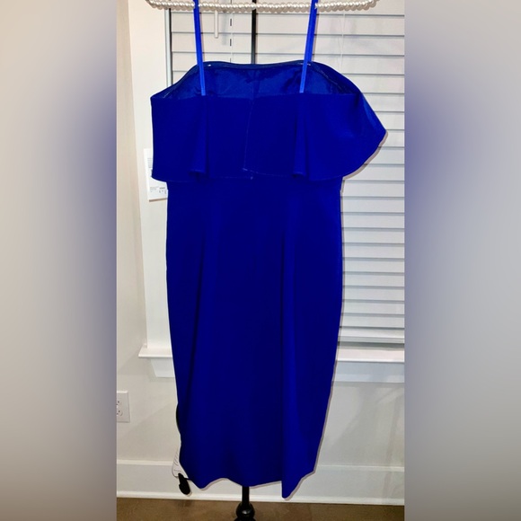 Aidan Mattox strapless with a ruffle on top - bright blue dress - nwt - size 4 - Picture 3 of 9